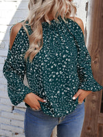 Floral Cold-Shoulder Blouse (Multiple Colors)