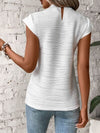 Mock Neck Cap Sleeve T-Shirt (Multiple Colors)