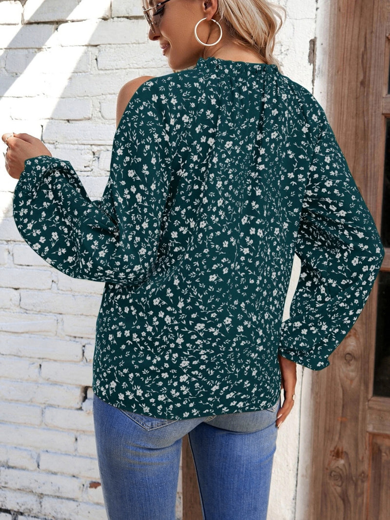 Floral Cold-Shoulder Blouse (Multiple Colors)