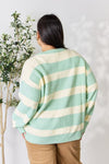 Mint Striped Round Neck Sweater