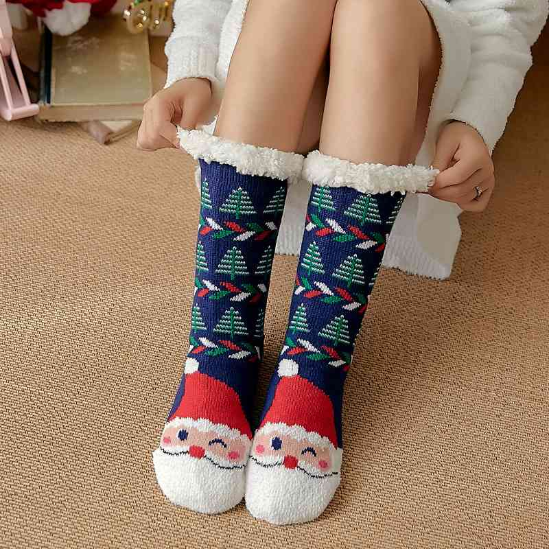 Sherpa Christmas Socks - Multiple Patterns