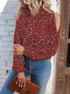 Floral Cold-Shoulder Blouse (Multiple Colors)