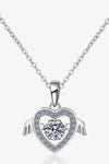 Moissanite 925 Sterling Silver Angel Heart Necklace