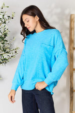Cyber Blue Sweater with Pocket