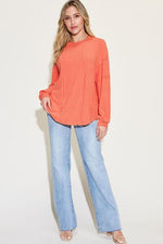 Ribbed Long Sleeve T-Shirt (Multiple Colors)
