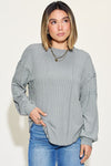 Ribbed Long Sleeve T-Shirt (Multiple Colors)