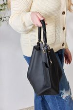 Faux Leather Handbag with Pouch