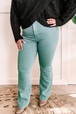 High Waisted Tummy Control Flare Judy Blue Jeans In Topaz