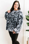 In From The Cold Pullover In Charcoal Blue