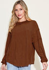 Ribbed Long Sleeve T-Shirt (Multiple Colors)