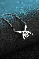 Moissanite 925 Sterling Silver Bow Necklace