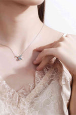 Moissanite 925 Sterling Silver Bow Necklace