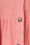 Waffle-Knit Button Down Blouse