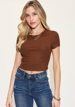 Basic Bae Ribbed Cropped T-Shirt (Multiple Colors)