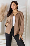 Zip-Up Jacket with Pockets in Mocha