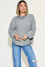 Ribbed Long Sleeve T-Shirt (Multiple Colors)